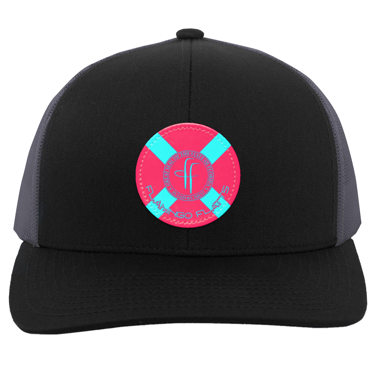 104C Small Circle Flamingo Flatts Flag Trucker Snap Back - Patch