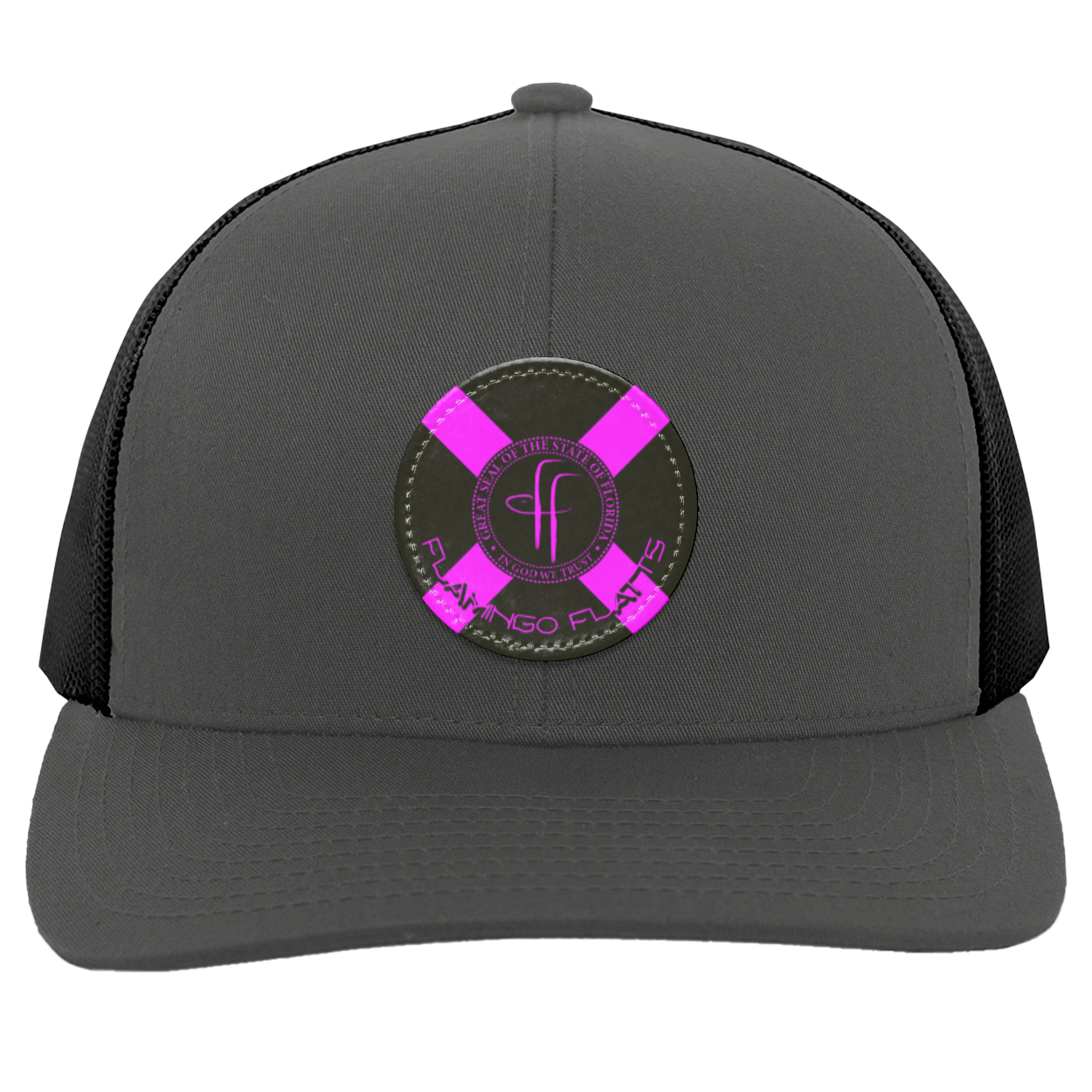 104C Small Circle Flamingo Flatts Flag Trucker Snap Back - Patch