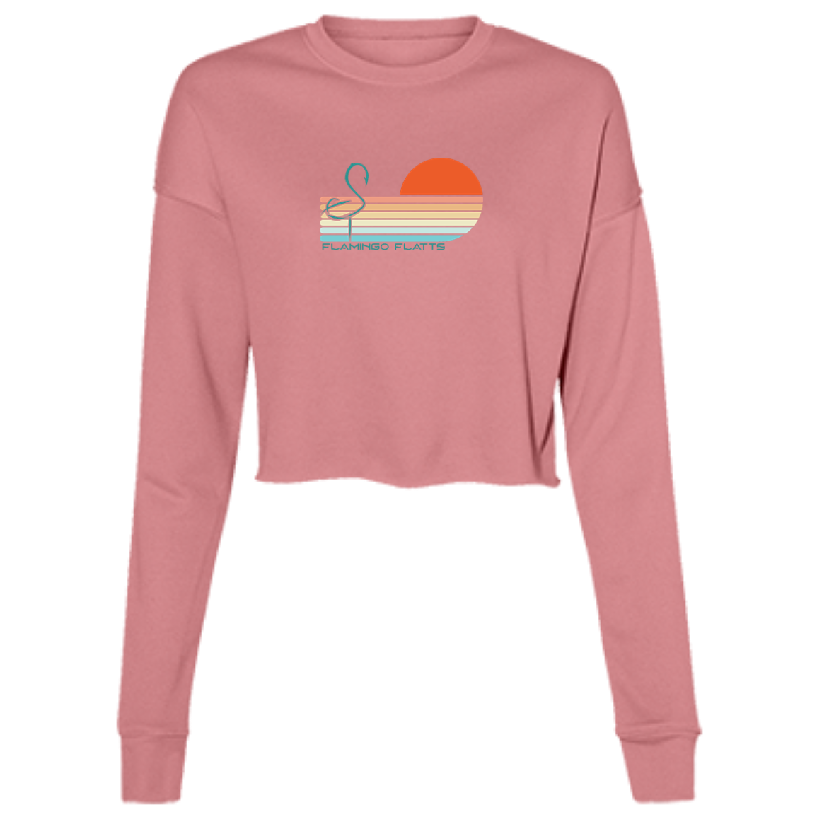 B7503 Ladies' Flamingo Flatts Sunset v1 Cropped Fleece Crew