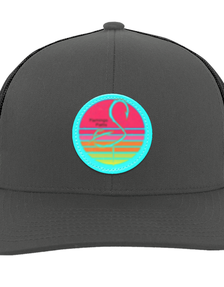 104C Small Circle Retro Sunset Trucker Snap Back - Patch
