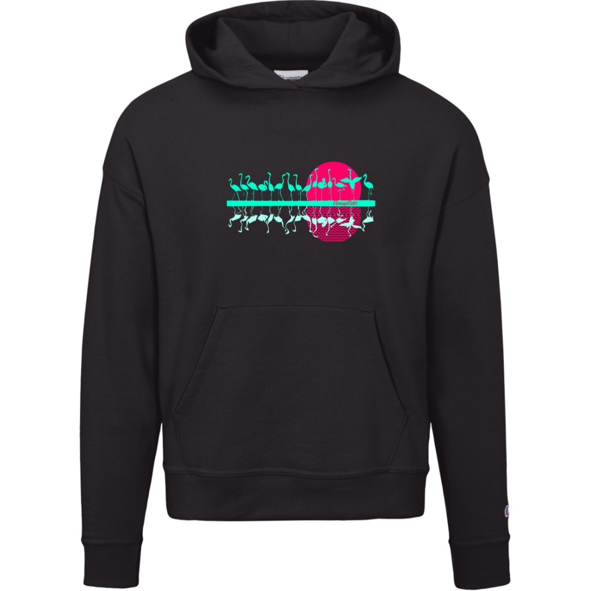 S760 Champion Womens Flamingo Flatts Sunset  Powerblend Hoodie