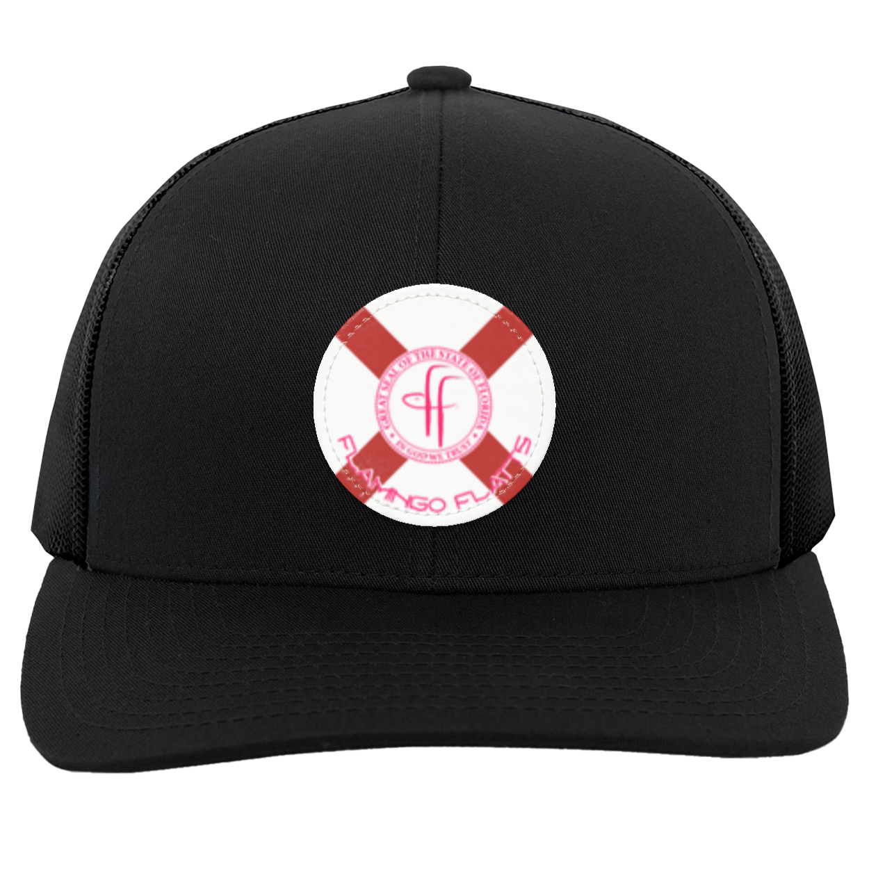 104C Small Circle Flamingo Flatts Flag Trucker Snap Back - Patch