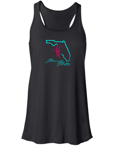 B8800 Flamingo Flatts Coastal Flowy Racerback Tank