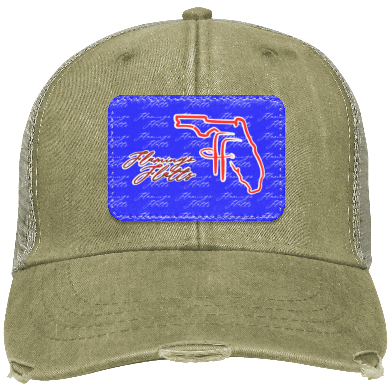 OL102 Flamingo Flatts Coastal Distressed Ollie Cap - Patch