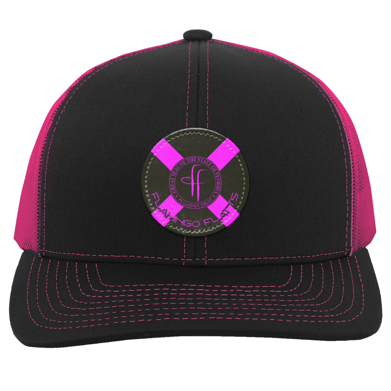 104C Small Circle Flamingo Flatts Flag Trucker Snap Back - Patch