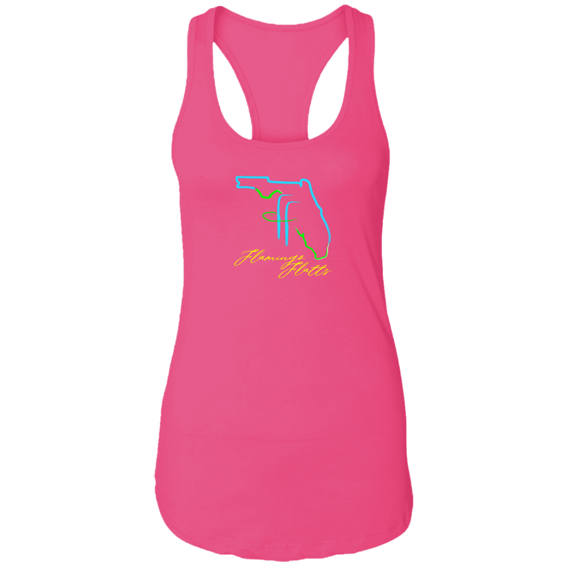 NL1533 Ladies Flamingo Flatts Coastal Tri-Color Ideal Racerback Tank