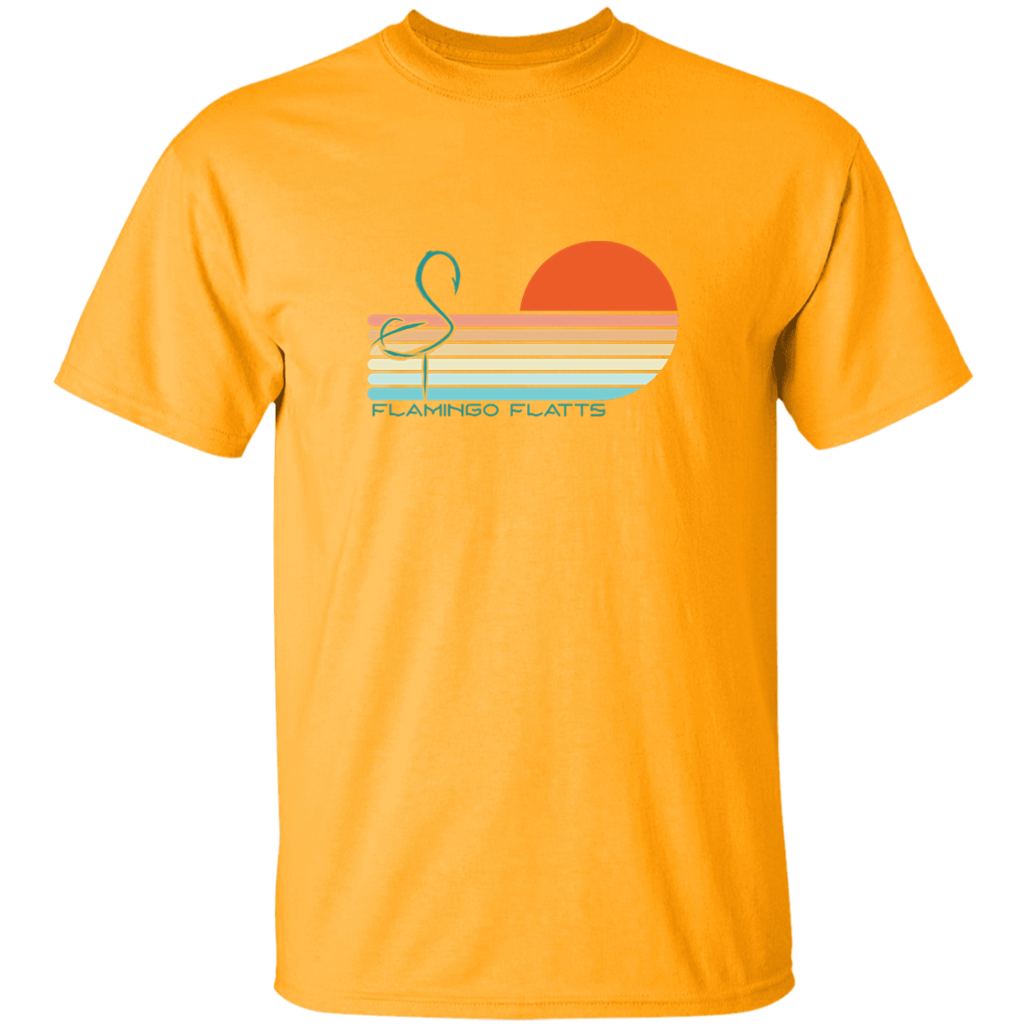 G500B Youth Flamingo Flatts Sunset v1 5.3 oz 100% Cotton T-Shirt