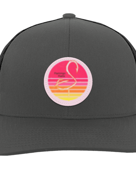 104C Small Circle Retro Sunset Trucker Snap Back - Patch
