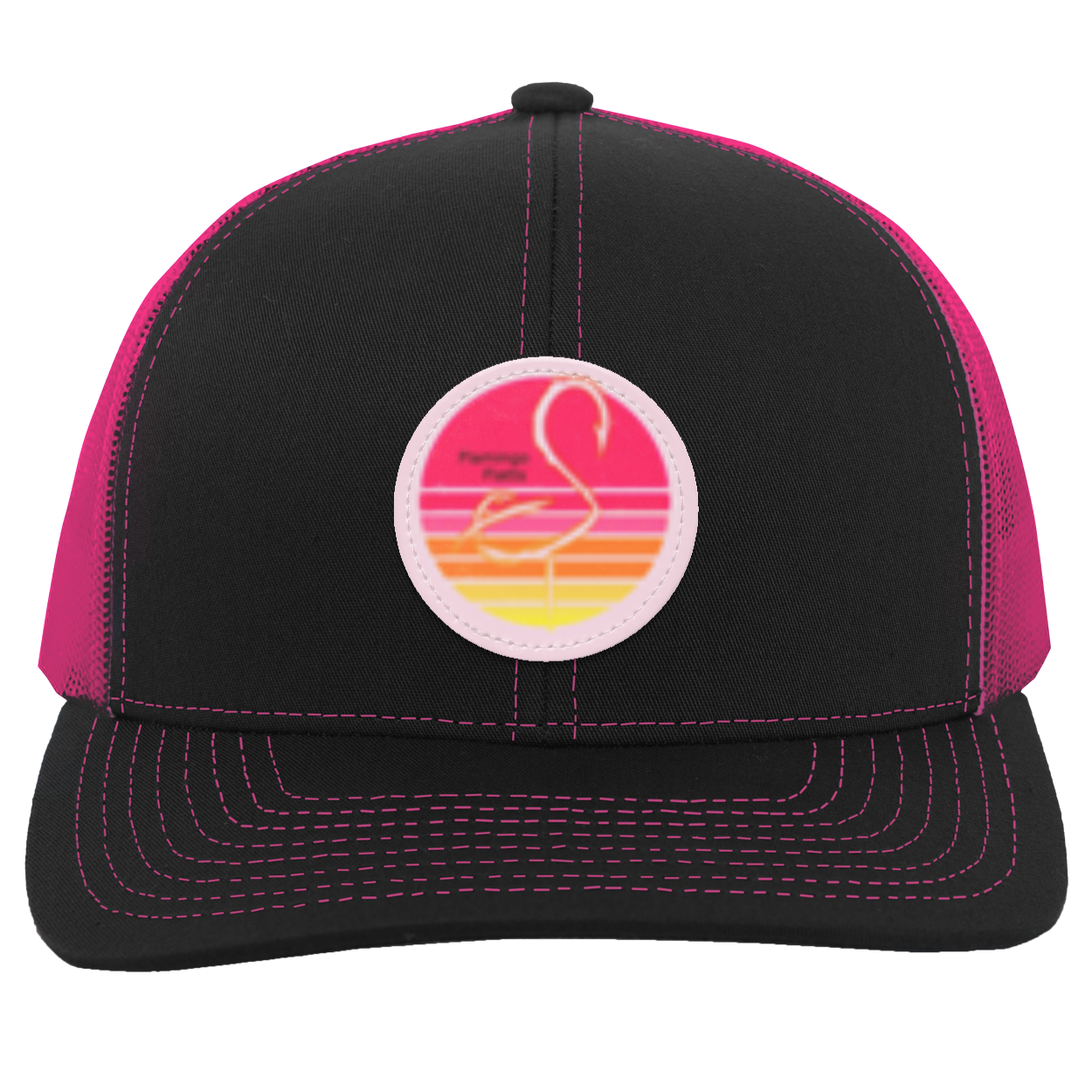 104C Small Circle Retro Sunset Trucker Snap Back - Patch