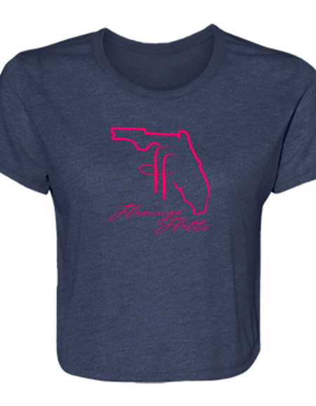 B8882 Ladies' Flamingo Flatts Coastal Flowy Cropped Tee