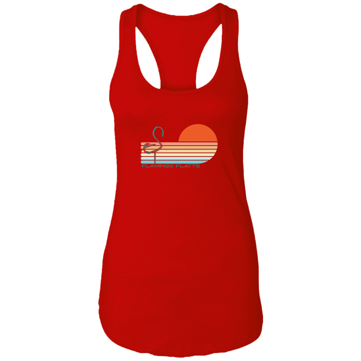 NL1533 Ladies Flamingo Sunset v1 Flatts Ideal Racerback Tank