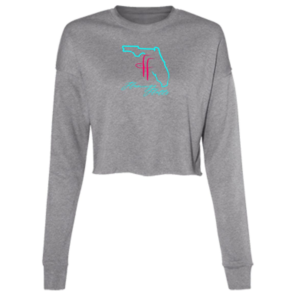 B7503 Ladies' Flamingo Flatts Coastal Cropped Fleece Crew