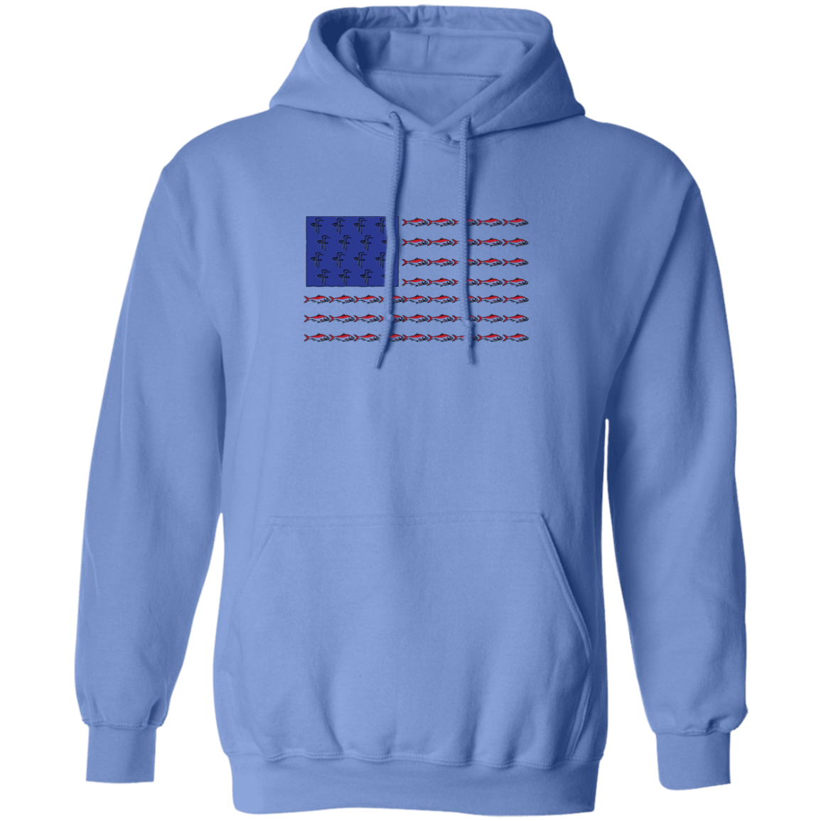 G185 Men's Fish Flag Pullover Hoodie