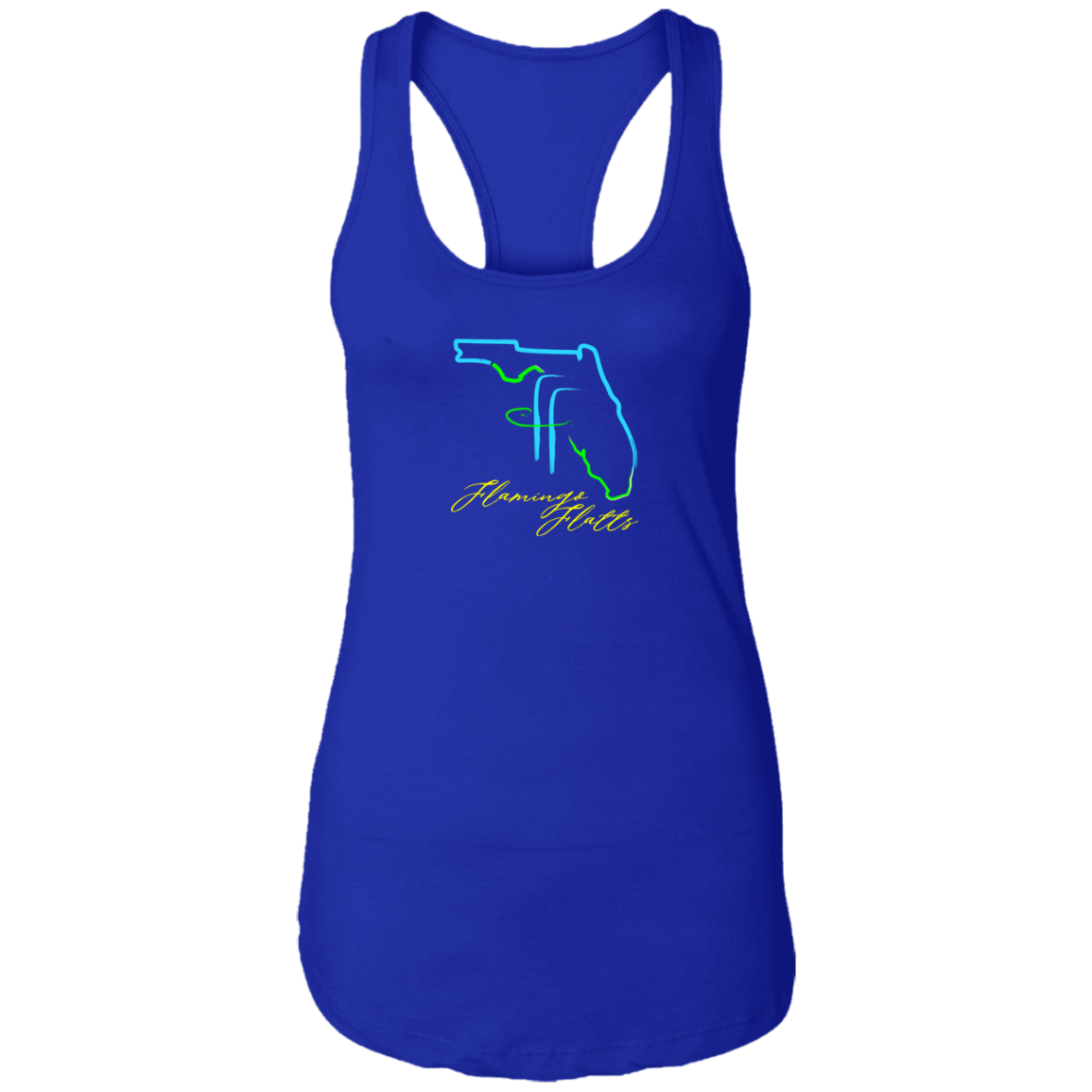 NL1533 Ladies Flamingo Flatts Coastal Tri-Color Ideal Racerback Tank