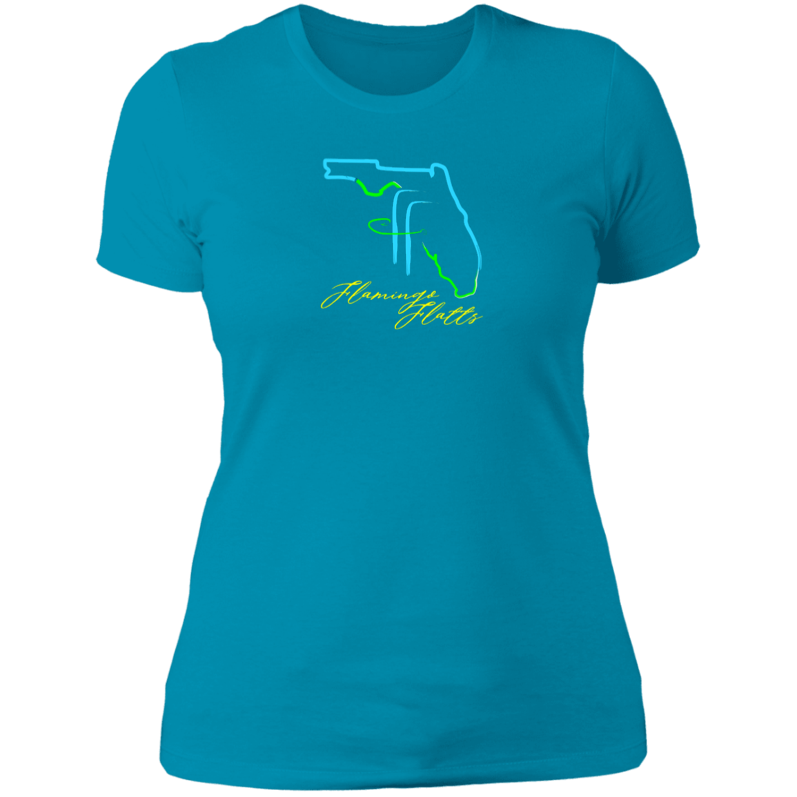 NL3900 Ladies' Flamingo Flatts Coastal Tri-Color Boyfriend T-Shirt