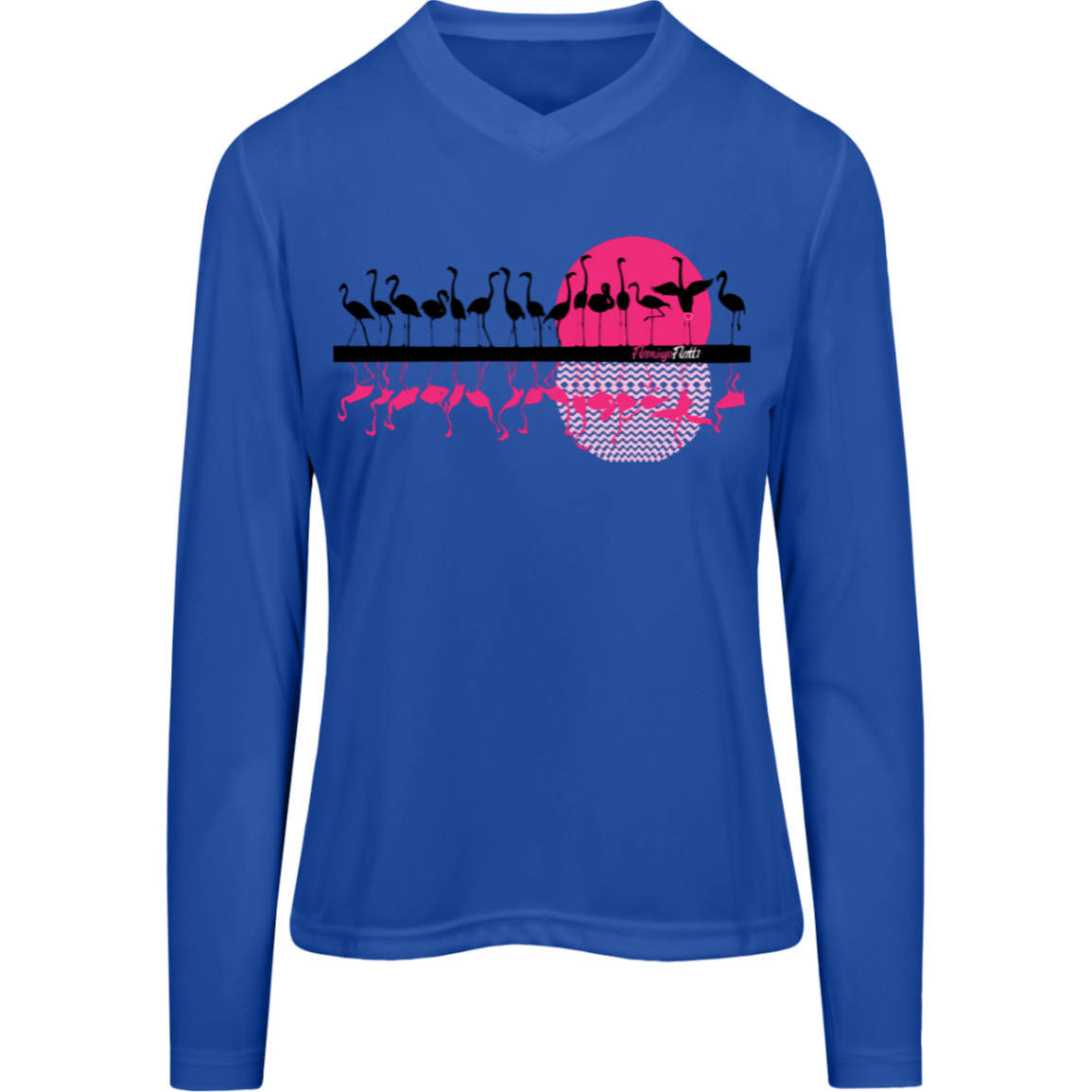 TT11WL Team 365 Womens Flamingo Sunset Zone Long Sleeve Tee