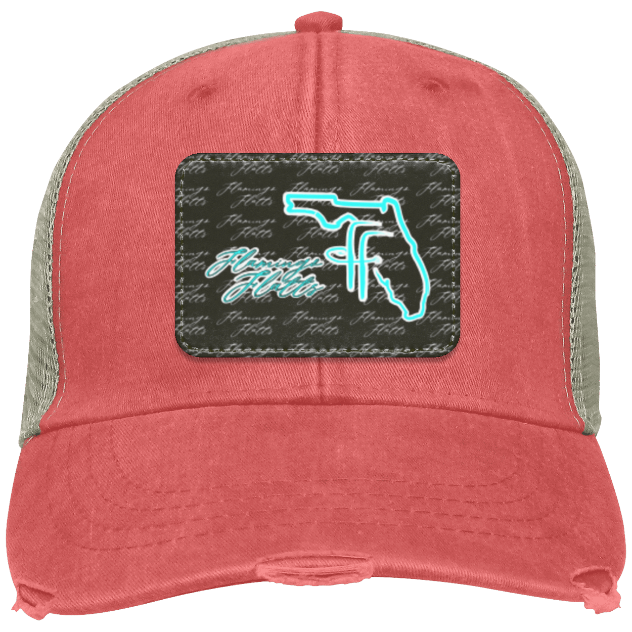 OL102 Flamingo Flatts Coastal Distressed Ollie Cap - Patch