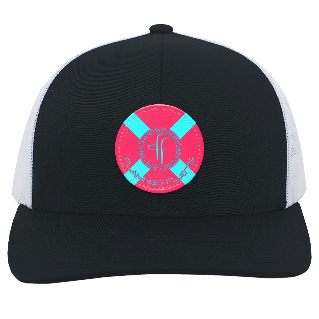 104C Small Circle Flamingo Flatts Flag Trucker Snap Back - Patch