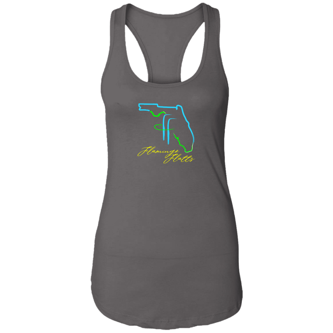 NL1533 Ladies Flamingo Flatts Coastal Tri-Color Ideal Racerback Tank