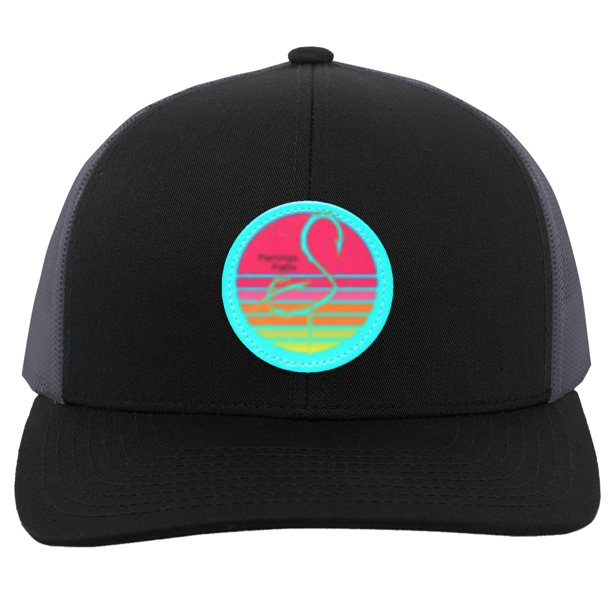 104C Small Circle Retro Sunset Trucker Snap Back - Patch