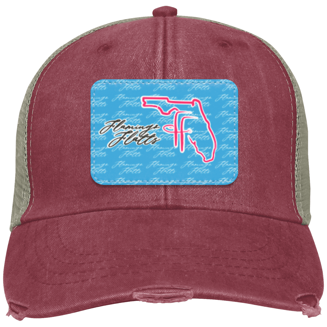 OL102 Flamingo Flatts Coastal Distressed Ollie Cap - Patch