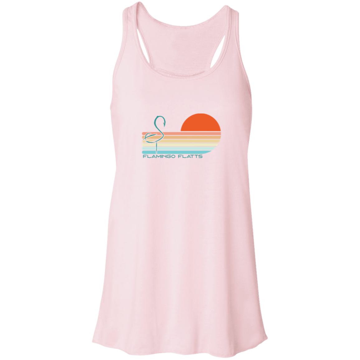 B8800 Ladies Flamingo Flatts Sunset v1 Flowy Racerback Tank