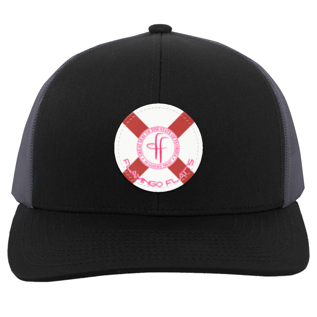 104C Small Circle Flamingo Flatts Flag Trucker Snap Back - Patch