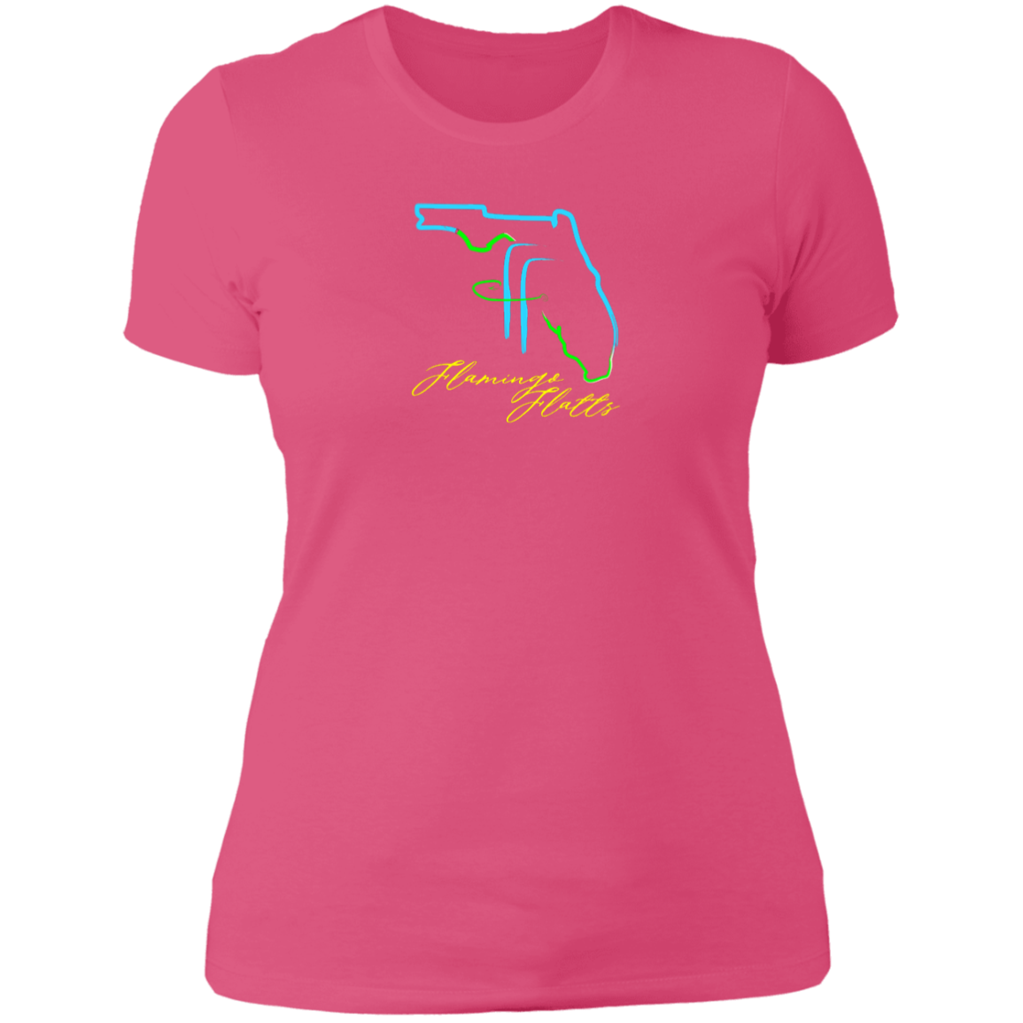 NL3900 Ladies' Flamingo Flatts Coastal Tri-Color Boyfriend T-Shirt