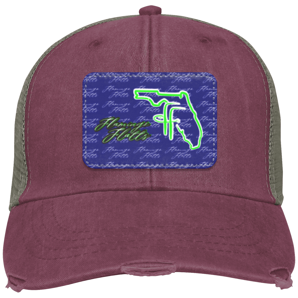 OL102 Flamingo Flatts Coastal Distressed Ollie Cap - Patch