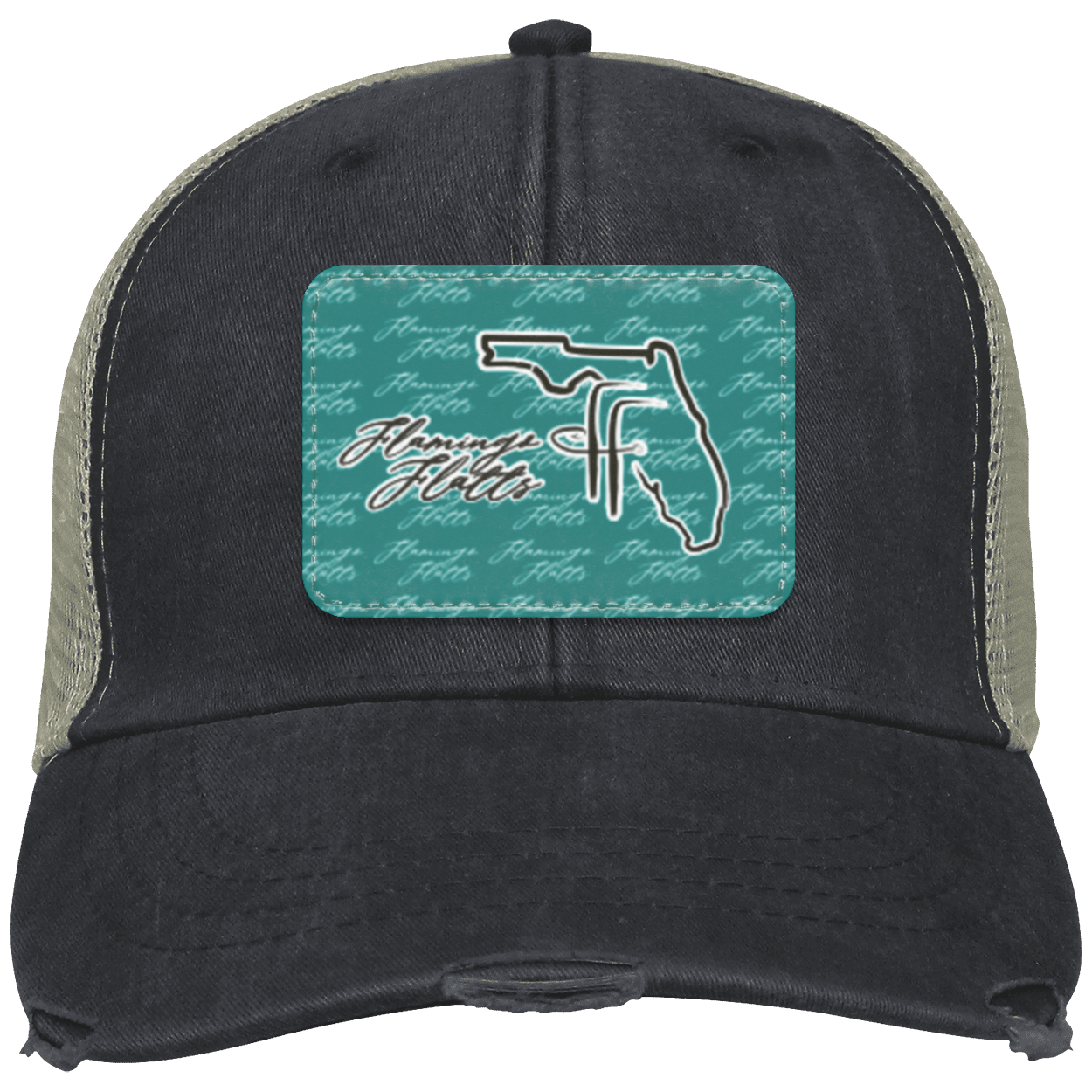 OL102 Flamingo Flatts Coastal Distressed Ollie Cap - Patch