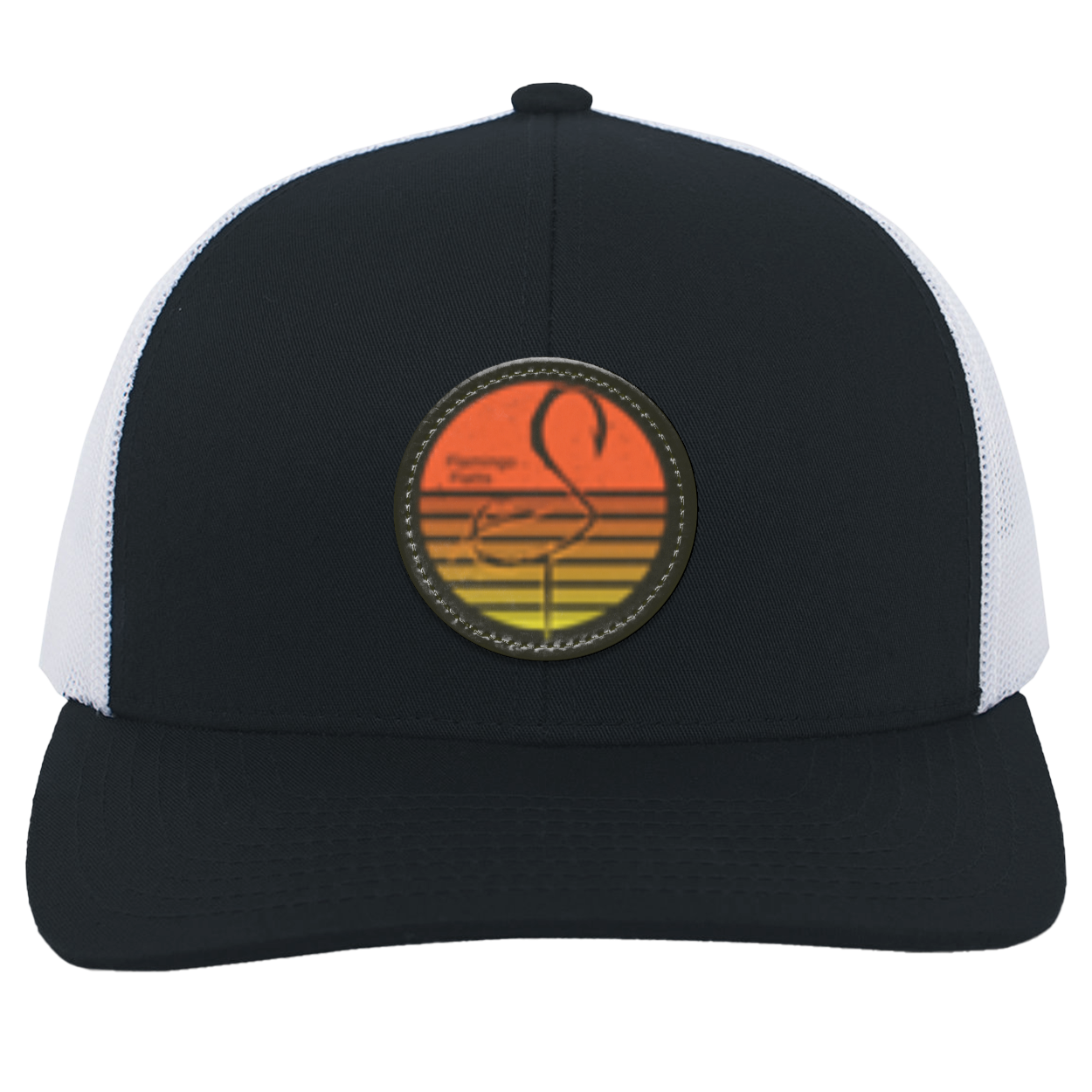 104C Small Circle Retro Sunset Trucker Snap Back - Patch