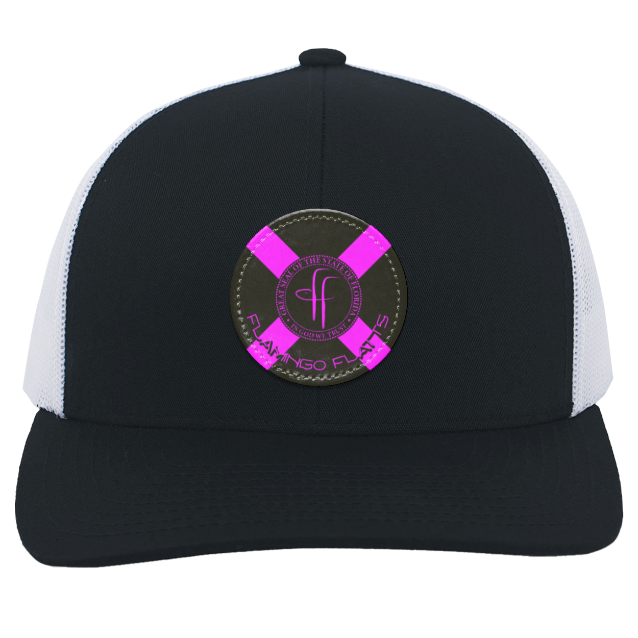 104C Small Circle Flamingo Flatts Flag Trucker Snap Back - Patch