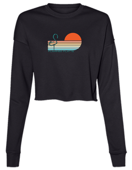 B7503 Ladies' Flamingo Flatts Sunset v1 Cropped Fleece Crew