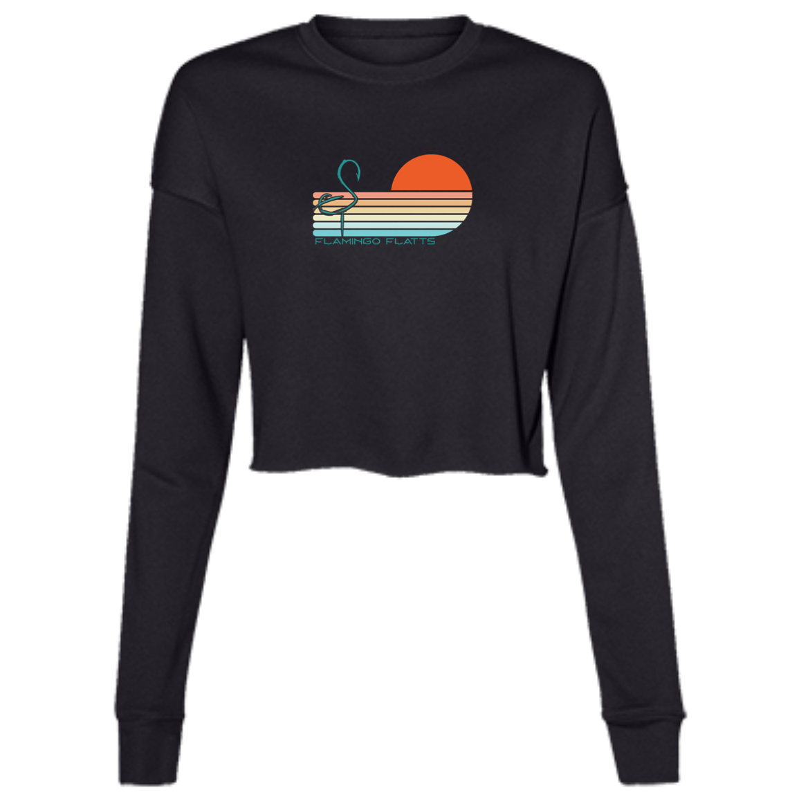 B7503 Ladies' Flamingo Flatts Sunset v1 Cropped Fleece Crew