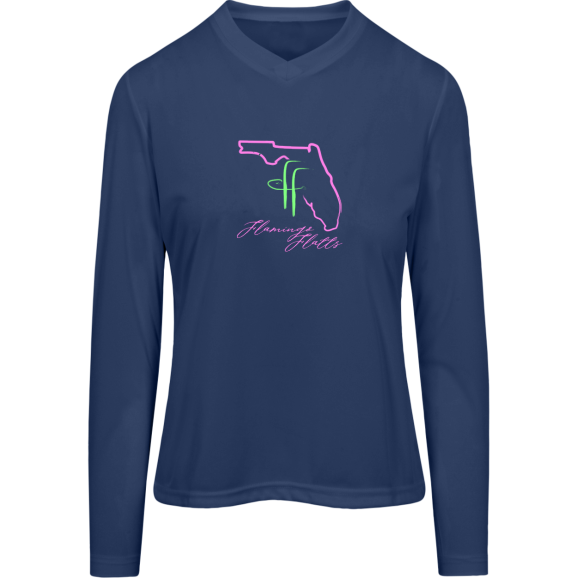 TT11WL Team 365 Womens Flamingo Flatts Coastal Zone Long Sleeve Tee