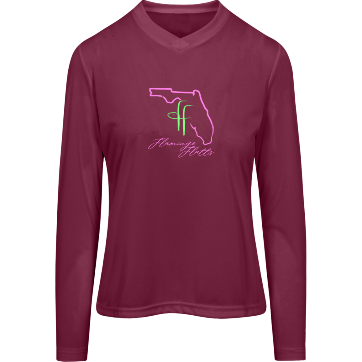 TT11WL Team 365 Womens Flamingo Flatts Coastal Zone Long Sleeve Tee