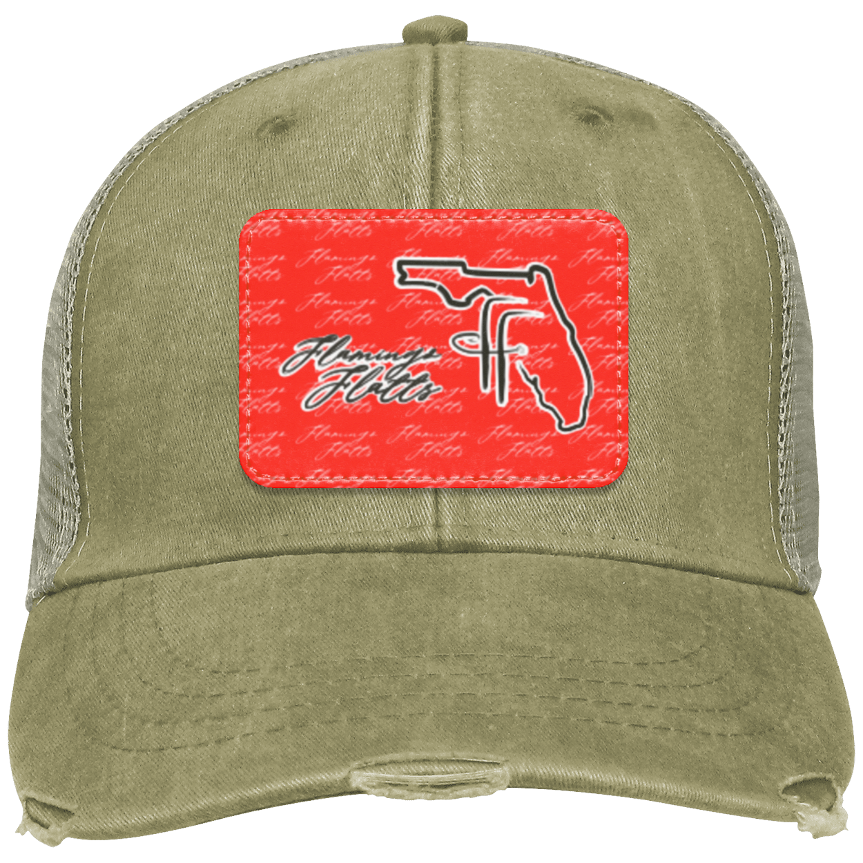 OL102 Flamingo Flatts Coastal Distressed Ollie Cap - Patch