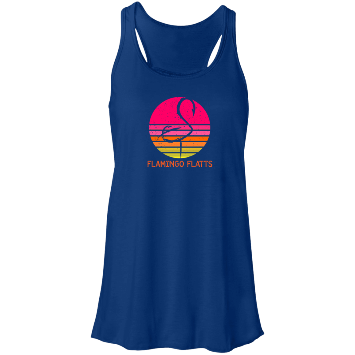 B8800 Flamingo Flatts Retro Sunset Flowy Racerback Tank