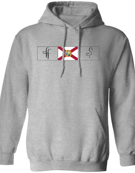 G185 Men's FF/Flamingo Florida Flag Pullover Hoodie