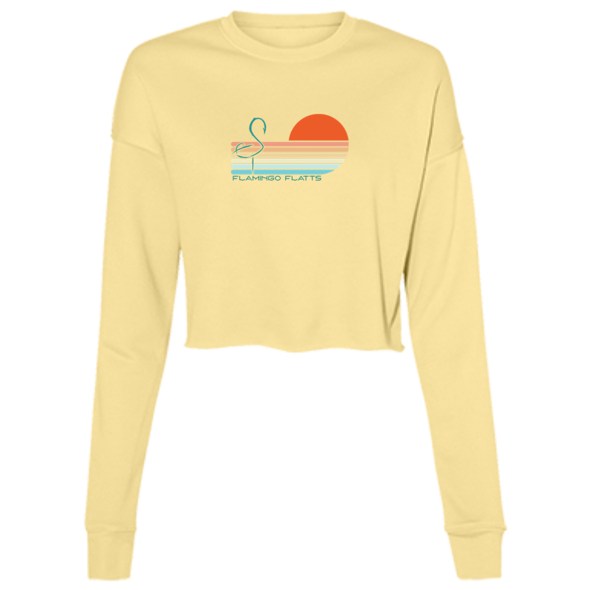 B7503 Ladies' Flamingo Flatts Sunset v1 Cropped Fleece Crew