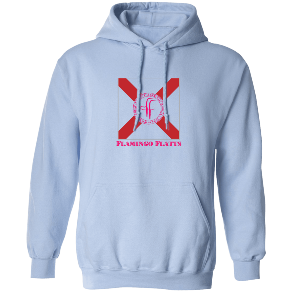 G185 Ladies Flamingo Flatts Flag Pullover Hoodie