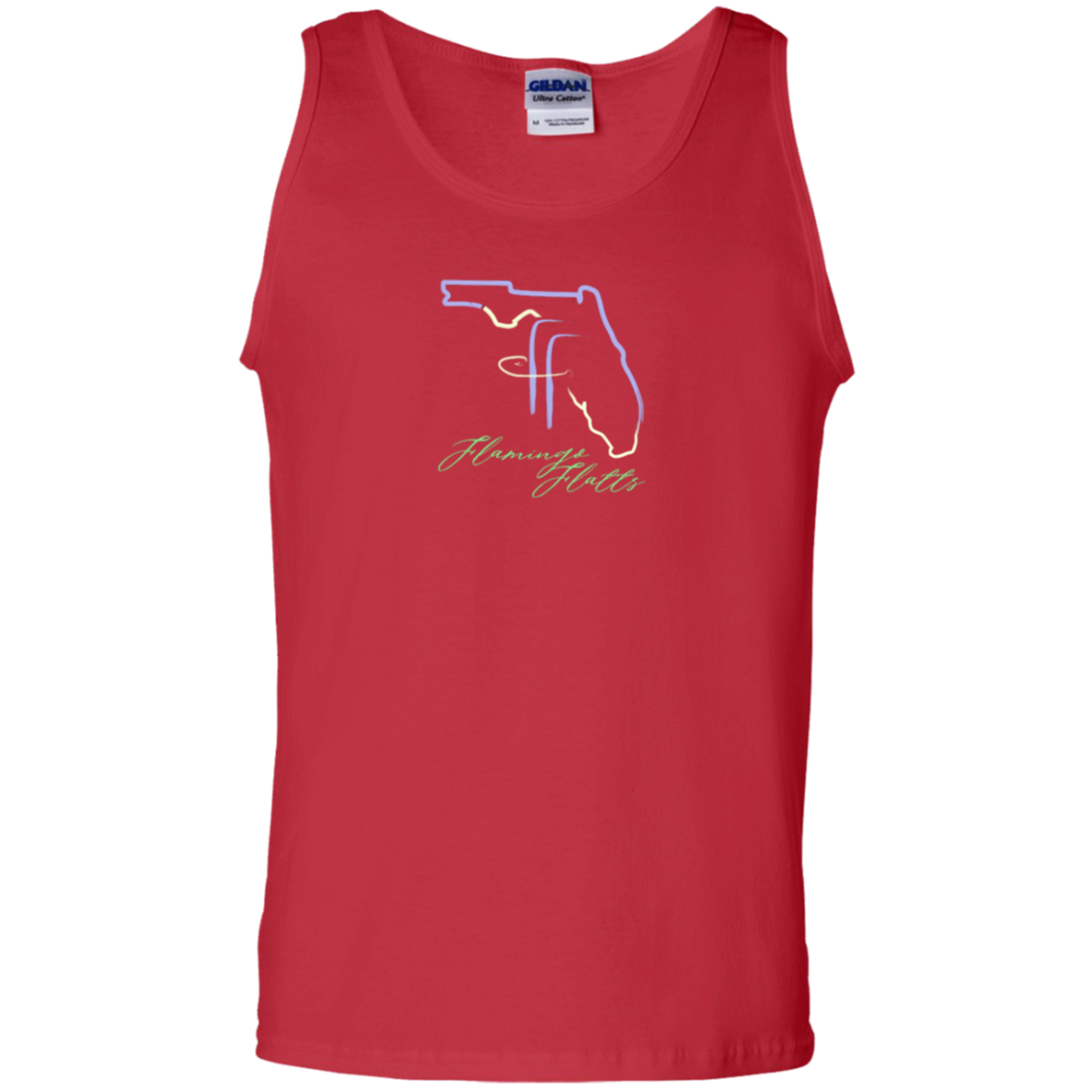 G220 Flamingo Flatts Coastal Tri-Color 100% Cotton Tank Top