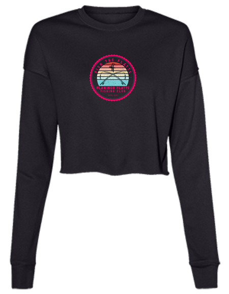 B7503 Ladies' Flamingo Flatts Fishing Club v1 Cropped Fleece Crew