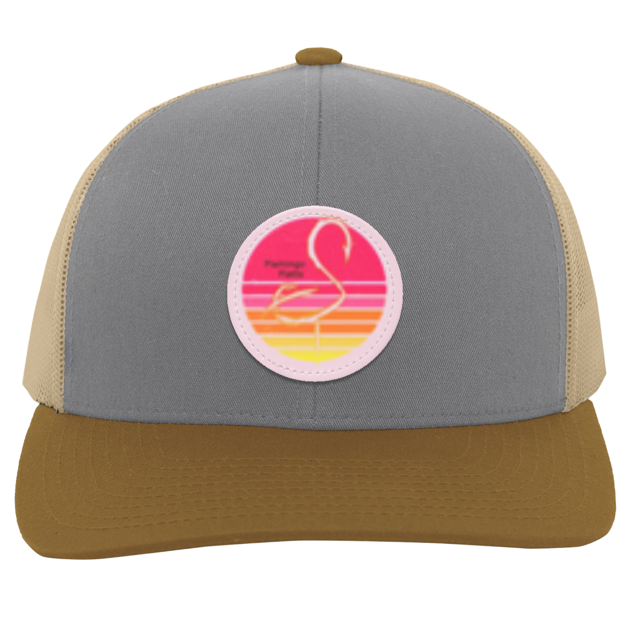 104C Small Circle Retro Sunset Trucker Snap Back - Patch