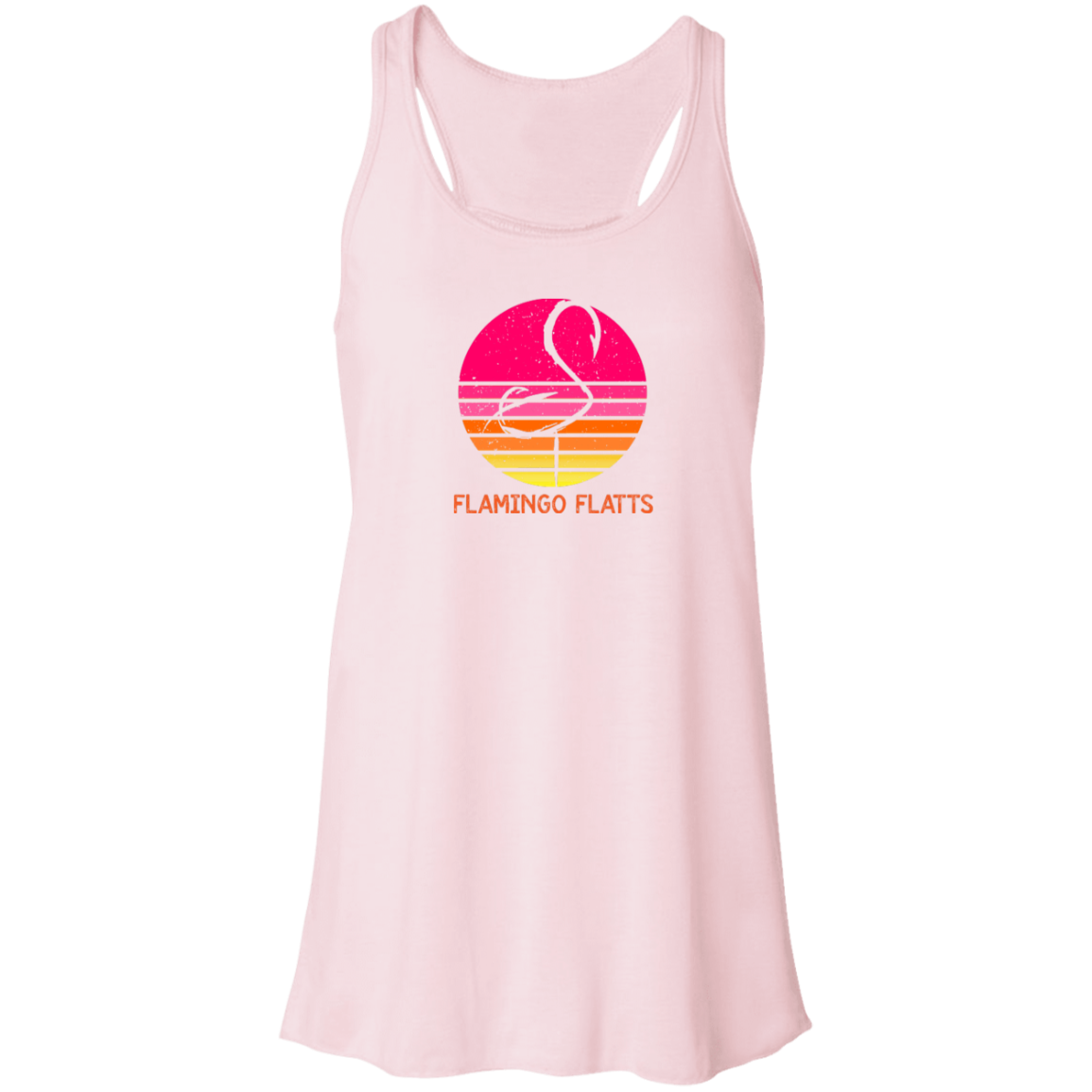 B8800 Flamingo Flatts Retro Sunset Flowy Racerback Tank