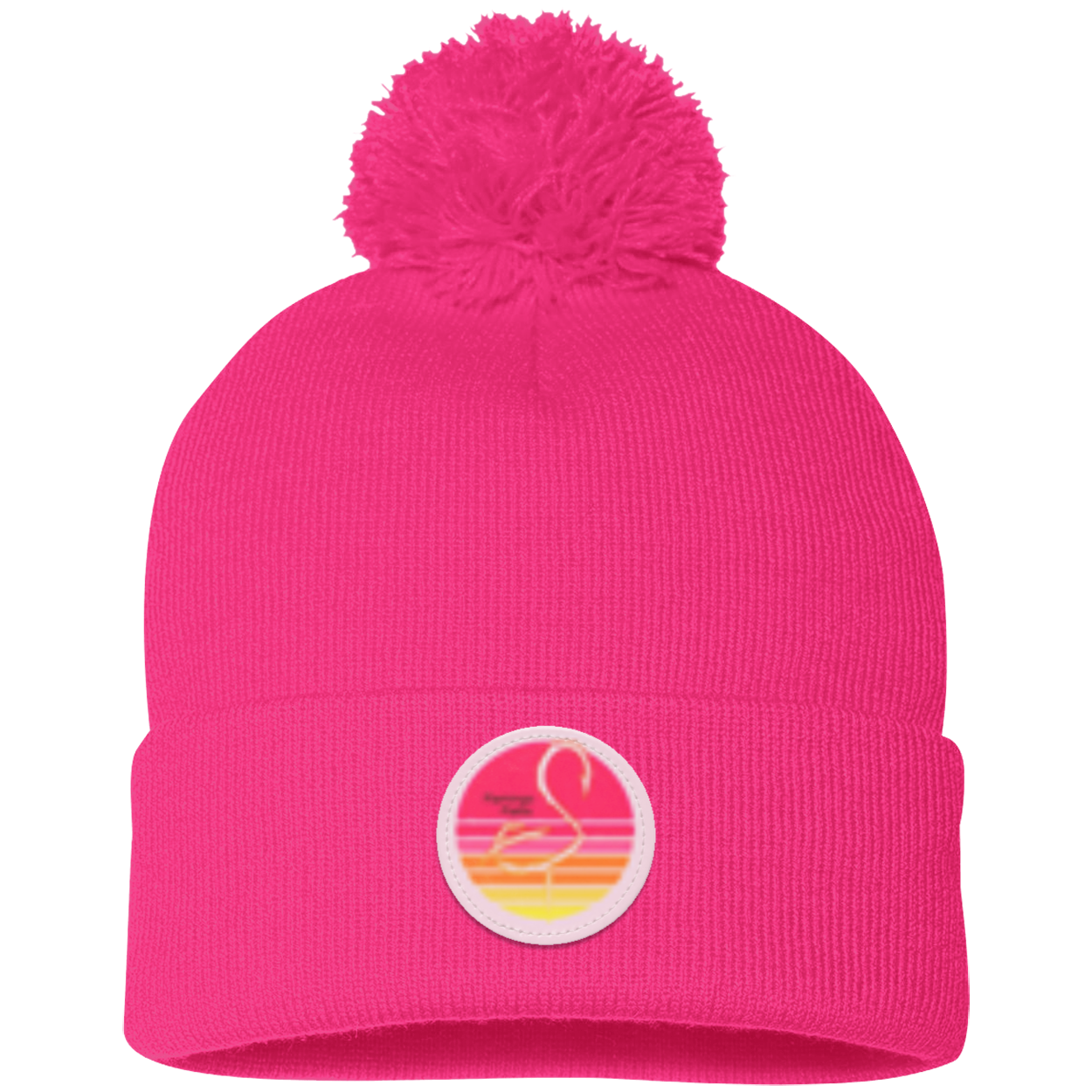 SP15 Pom Pom Flamingo Flatts Retro Sunset  Knit Cap - Patch