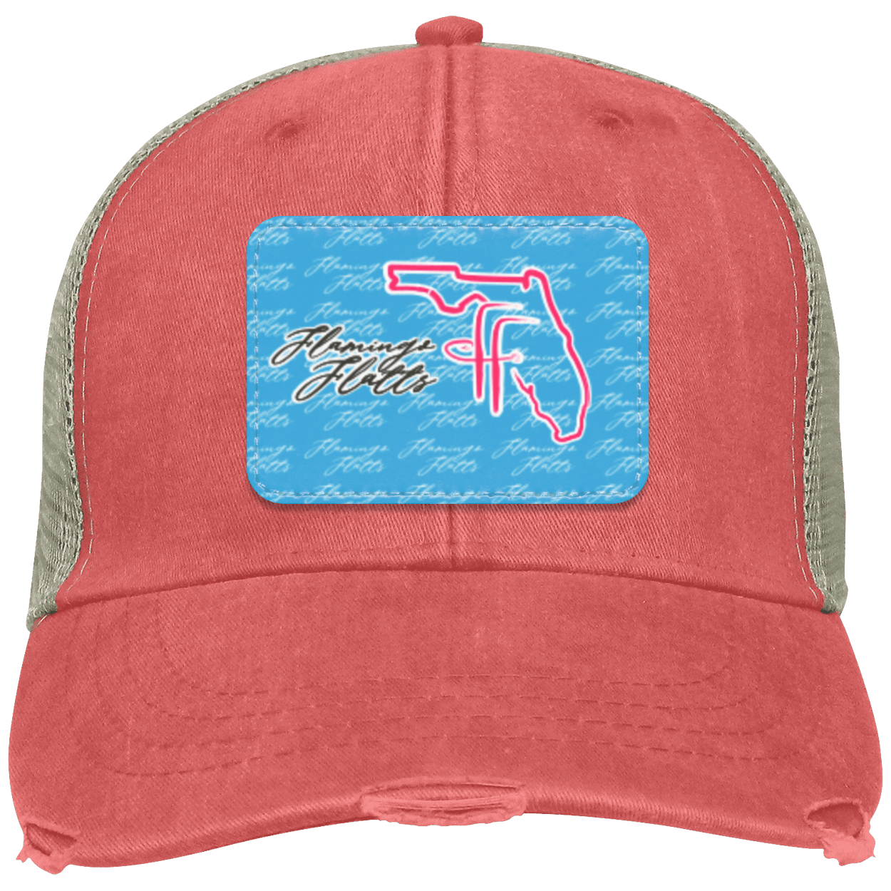 OL102 Flamingo Flatts Coastal Distressed Ollie Cap - Patch