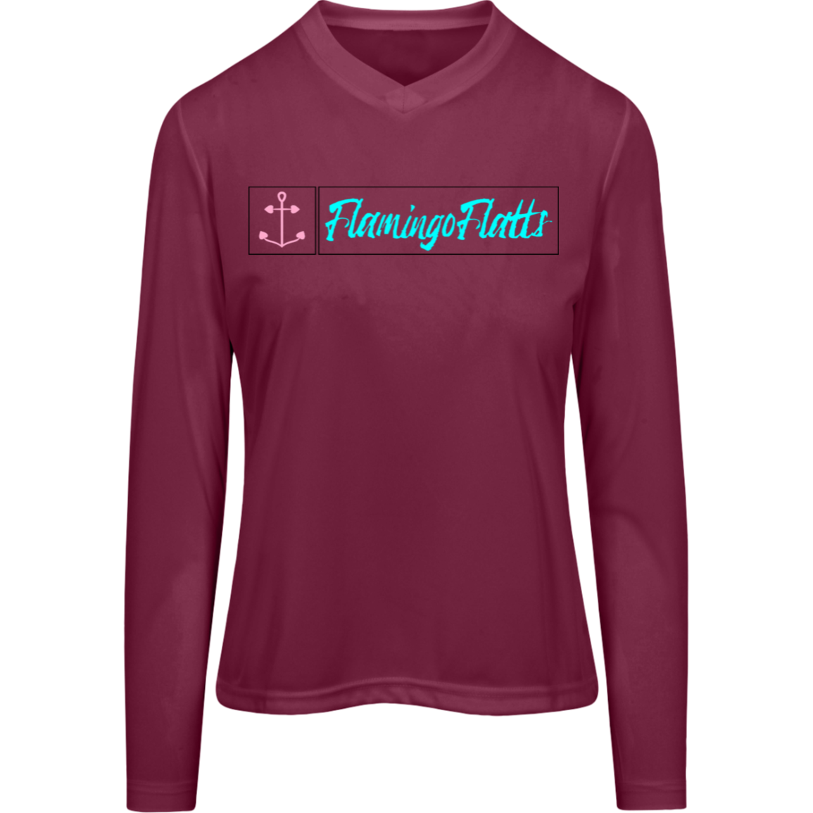 TT11WL Team 365 Womens Flamingo Flatts Coastal Anchor Long Sleeve Tee