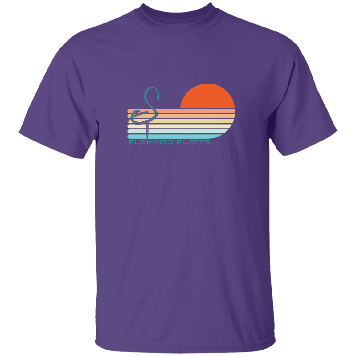 G500B Youth Flamingo Flatts Sunset v1 5.3 oz 100% Cotton T-Shirt