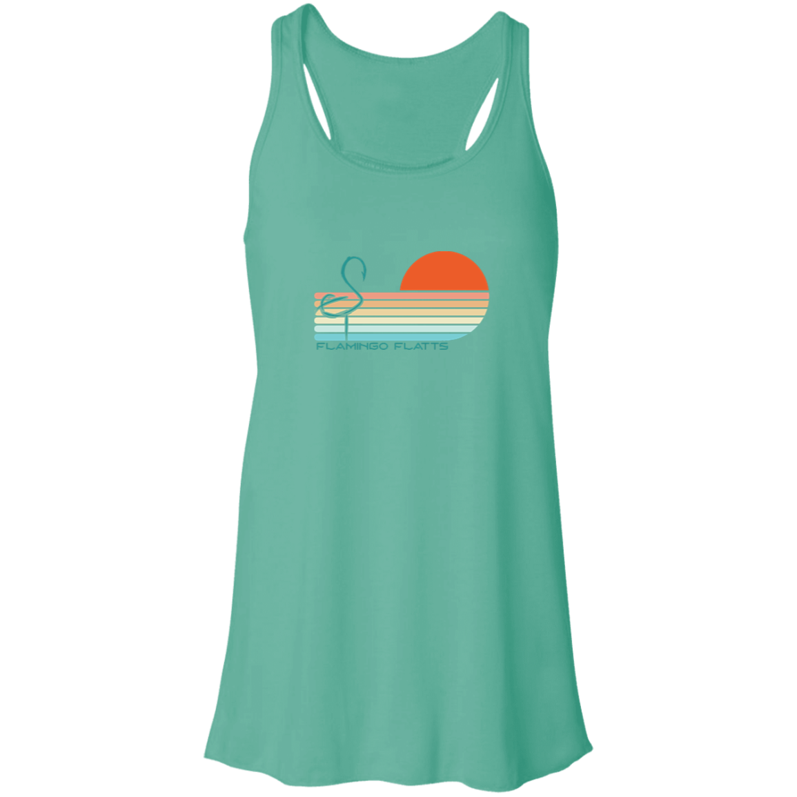 B8800 Ladies Flamingo Flatts Sunset v1 Flowy Racerback Tank